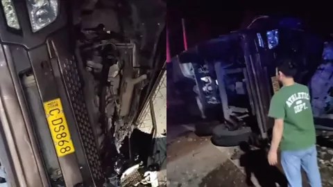 揭阳货车侧翻事故